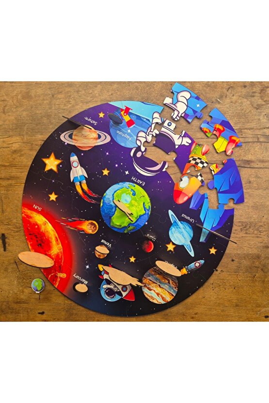 3D Galaksimiz Ahşap Puzzle Büyük Boy 44 Parça