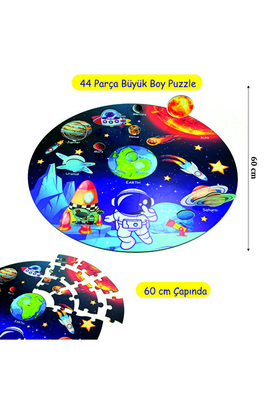 3D Galaksimiz Ahşap Puzzle Büyük Boy 44 Parça