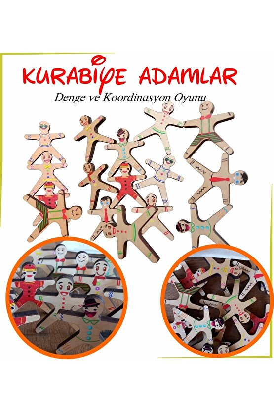 Ahşap Kurabiye Adamlar Denge Ve Koordinasyon Oyunu