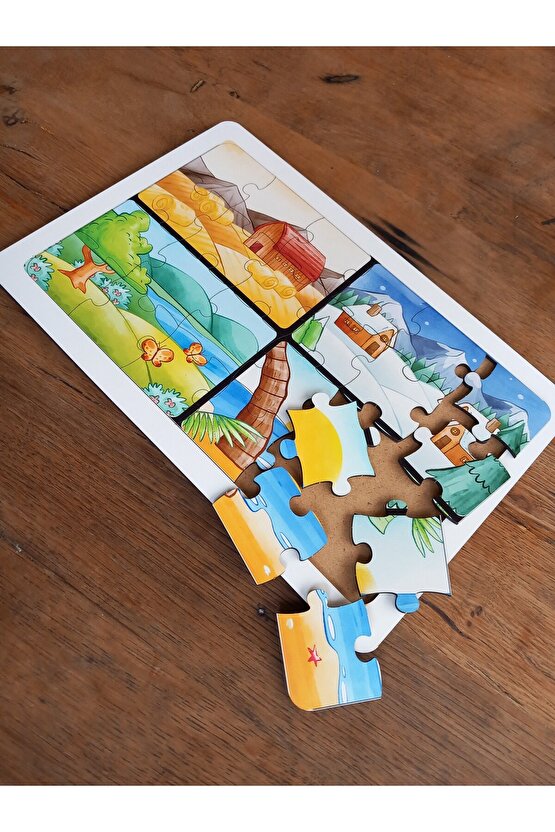 24 Parça Mevsimler Puzzle 29*19 cm