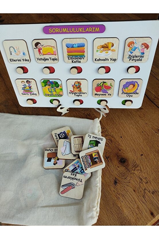 Montessori Küçük Sorumluluk Alma Beceri Ve Görev Tablosu Günlük Rutinim