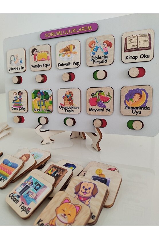 Montessori Küçük Sorumluluk Alma Beceri Ve Görev Tablosu Günlük Rutinim