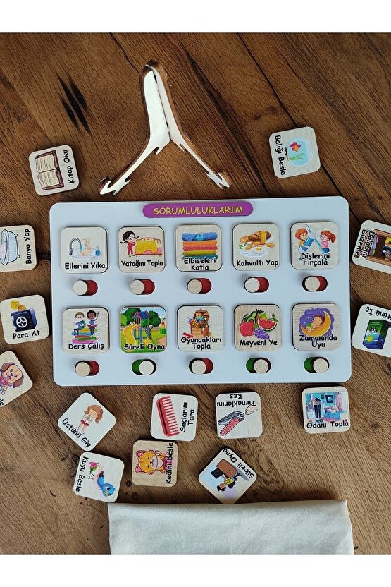 Montessori Küçük Sorumluluk Alma Beceri Ve Görev Tablosu Günlük Rutinim