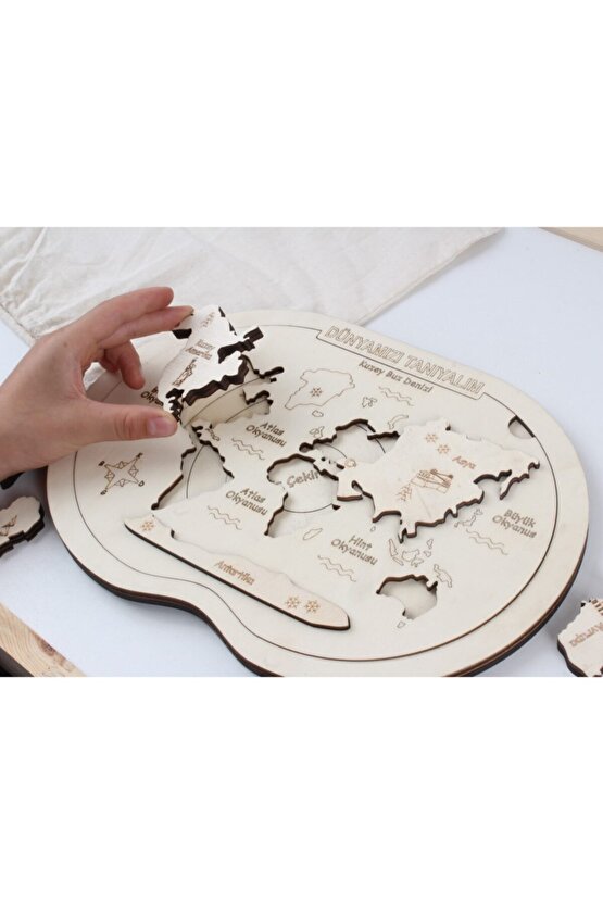 Dünyanın Yapısı Katmanlar Ve Kıtalar Boyanabilir 3 Boyutlu Puzzle