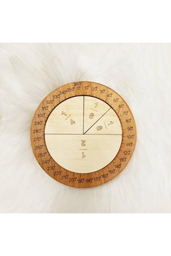 Doğal Ahşap Kesir Öğrenme Seti Matematik Oyunu