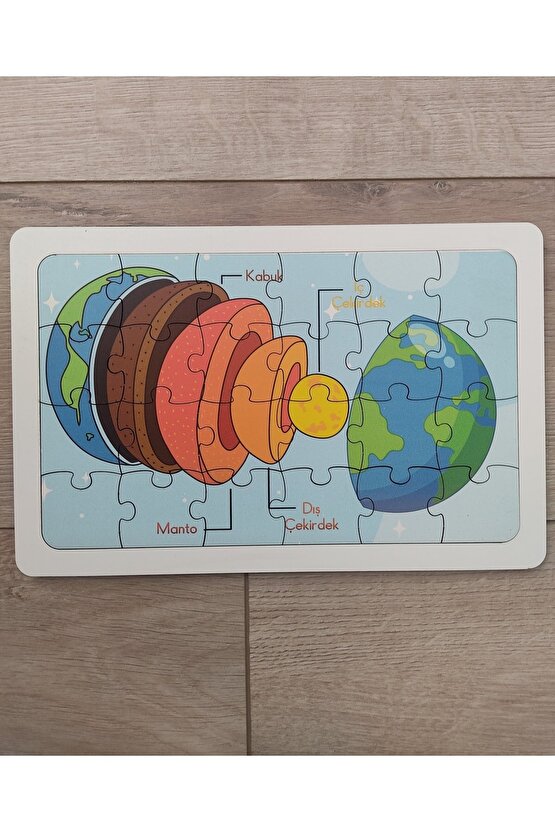 Renkli Dünyanın Yapısı 24 Parça Puzzle 29 Cm * 19 Cm