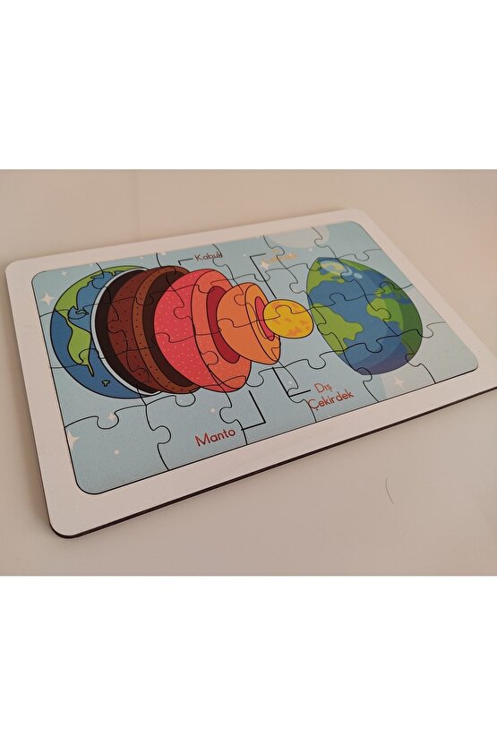 Renkli Dünyanın Yapısı 24 Parça Puzzle 29 Cm * 19 Cm