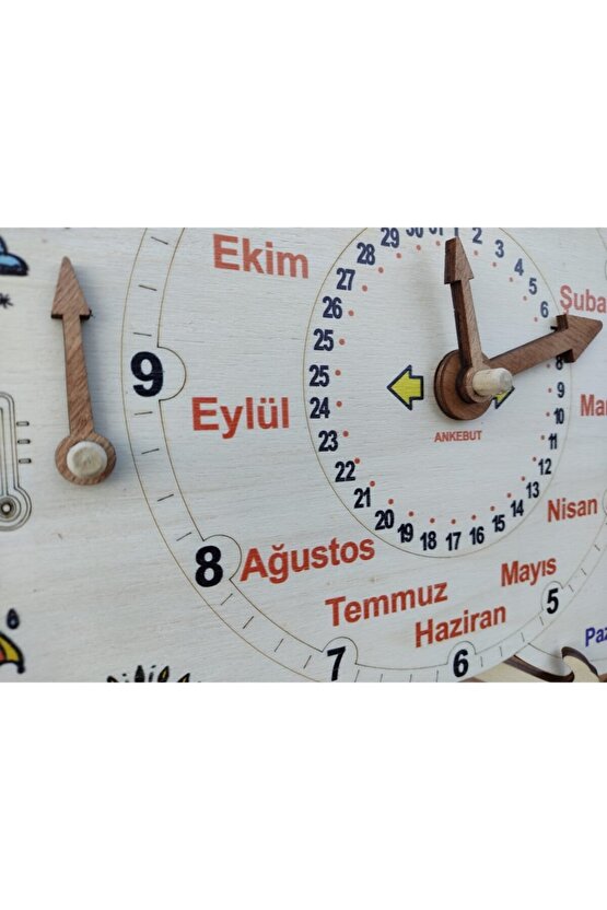 Masa Takvimi Renkli Günleri ,ayları ,hava Olaylarını , Saatleri Ve Zamanı Öğreniyorum Materyali