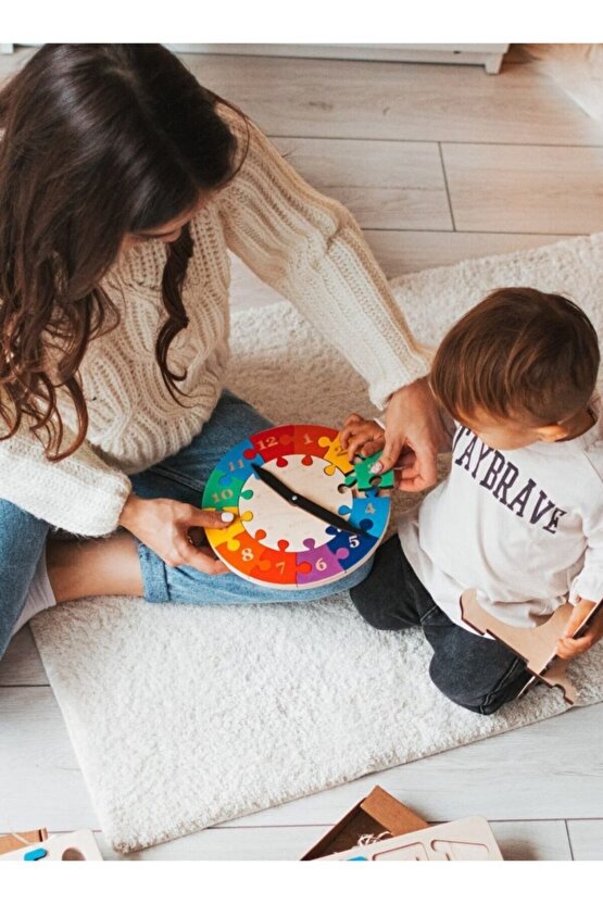 Saatleri Öğreniyorum Renkli Daire Puzzle