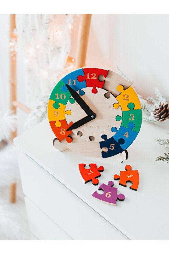 Saatleri Öğreniyorum Renkli Daire Puzzle