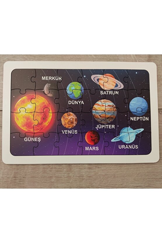 Güneş Sistemi 24 Parça Renkli Ahşap Puzzle