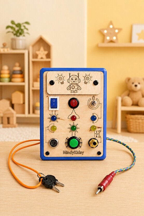 Montessori Aktivite Panosu Kişiye Özel İsimli - Mavi - Eğitici Oyuncak