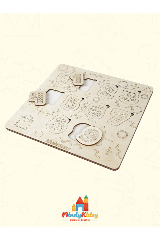 Ahşap Sayı Eşleştirme Yapbozu | Montessori Eğitici Puzzle