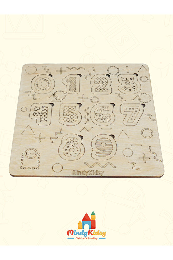 Ahşap Sayı Eşleştirme Yapbozu | Montessori Eğitici Puzzle
