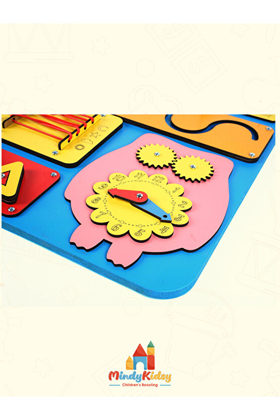 Montessori Aktivite ve Öğrenme Panosu Eğitici 40x30 Geliştirici Ahşap Oyuncak Tahtası