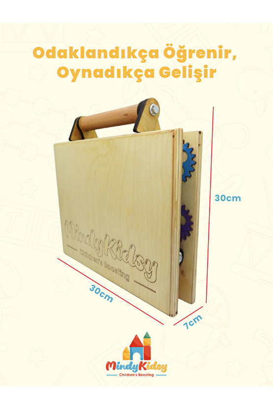 Montessori Aktivite ve Öğrenme Çantası Eğitici ve Geliştirici Ahşap Oyuncak Panosu Tahtası