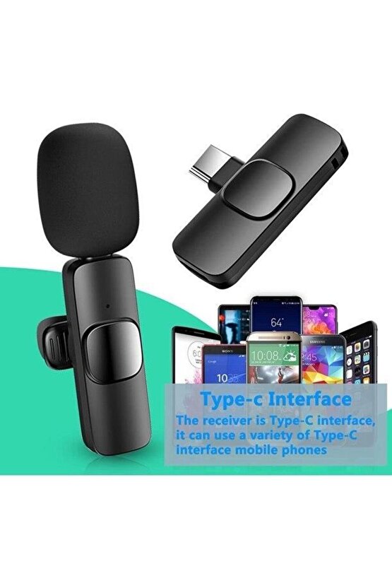 Mini Yaka Mikrofonu Type-C 2 Adet Taşınabilir Mikrofon K9