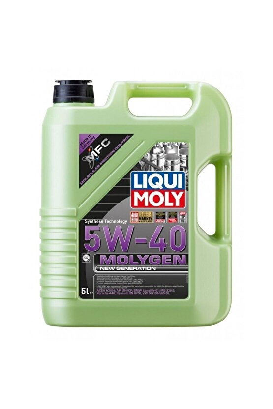 Molygen 5w40 Yüksek Perf. Yeşil Motor Yağı 5 Lt. 8536