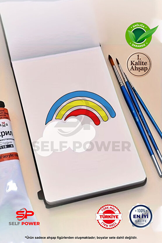 9 Adet Ahşap Hava Durumu Boyama Şablonu – Eğitici Çocuk Aktivite ve Boyama Seti