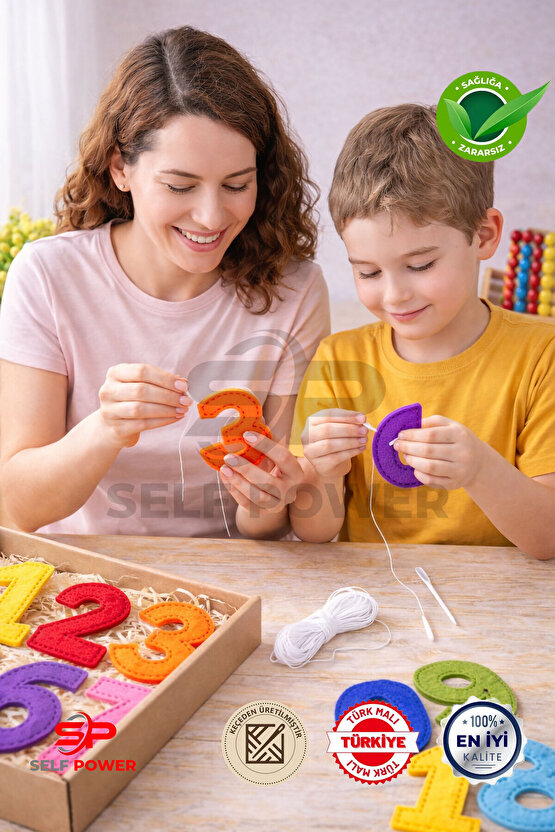 Sayılar Keçe Dikiş Seti 0-9 – 10 Adet Eğitici Çocuk Etkinlik ve El İşi Seti
