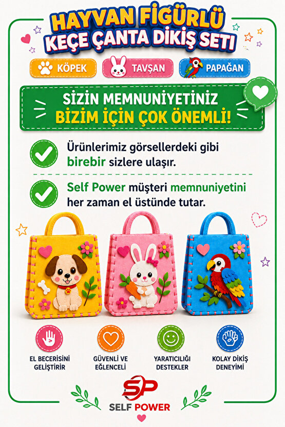3 LÜ KEÇE DİKİŞ ÇANTA SETİ