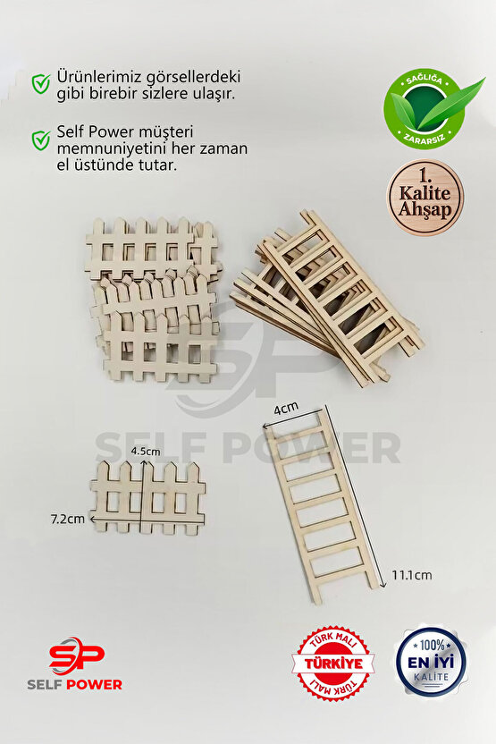Minİ Dekore Ahşap Çit Ve Merdiven 20 Çit 5 Merdiven
