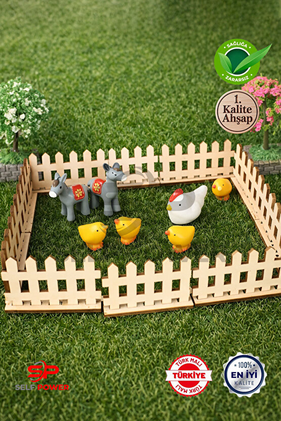 Ayaklı Dekoratif Mini Çit 20 Adet
