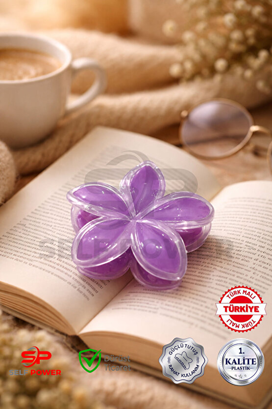 Renk Varyantları ile Kristal Temalı Lotus Toka Büyük Boy 8 cm