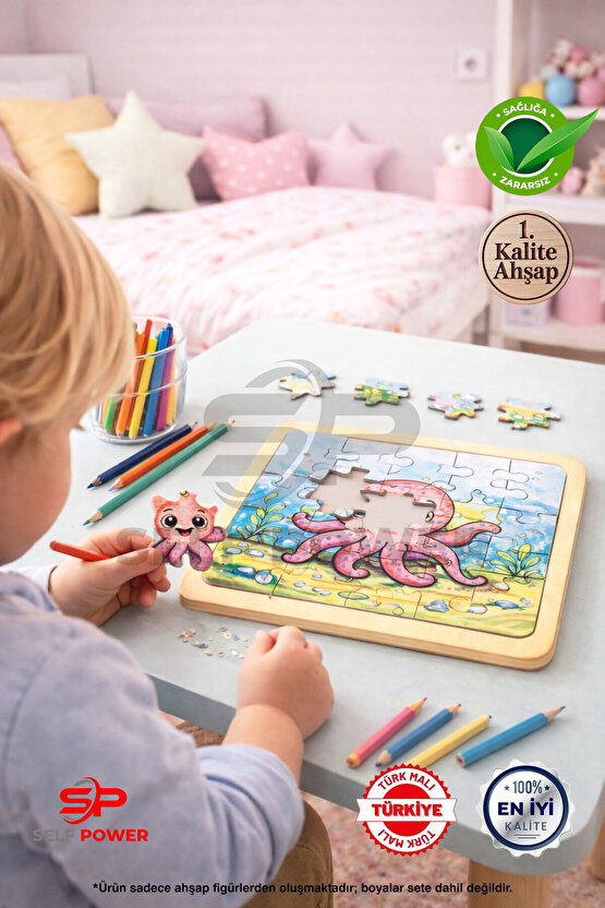 AHŞAP PUZZLE BOYAMALAR HEM BOYAMA HEM PUZZLE