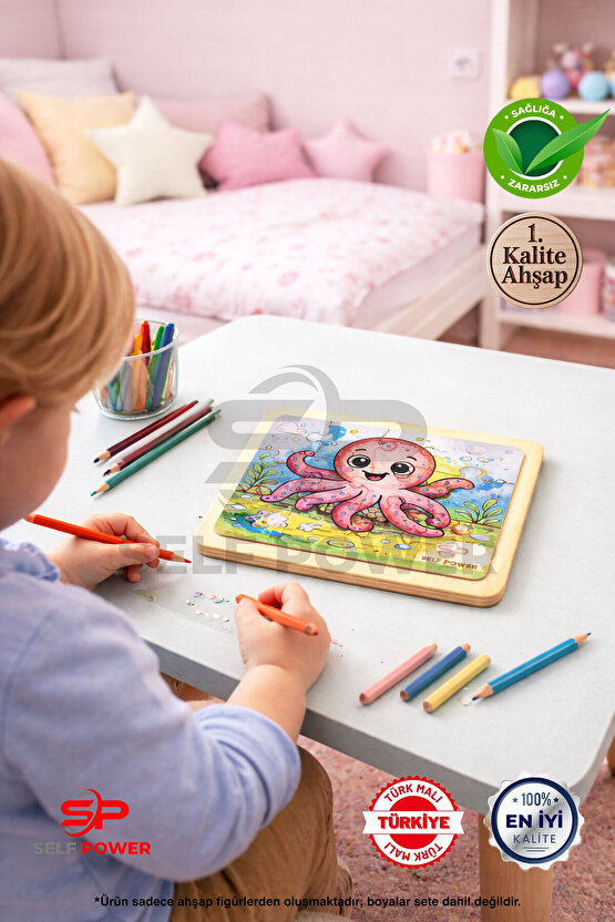 AHŞAP PUZZLE BOYAMALAR HEM BOYAMA HEM PUZZLE