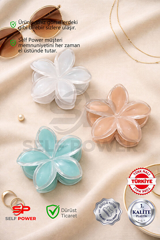 8 CM 6 ADET RENKLİ LOTUS TOKA 1.SINIF KALİTE