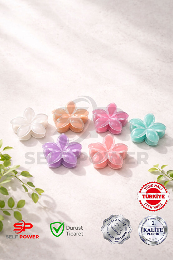 8 CM 6 ADET RENKLİ LOTUS TOKA 1.SINIF KALİTE