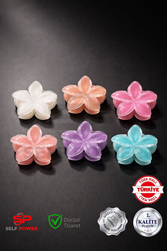 8 CM 6 ADET RENKLİ LOTUS TOKA 1.SINIF KALİTE