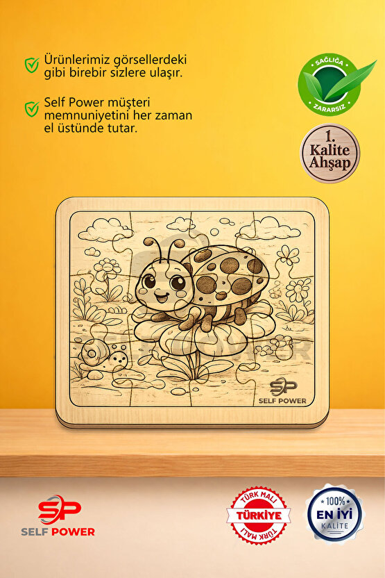 AHŞAP BOYAMA PUZZLE BOYA FIRÇA DAHİL