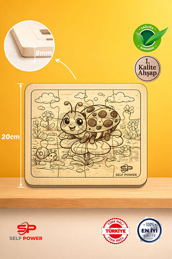 AHŞAP BOYAMA PUZZLE BOYA FIRÇA DAHİL