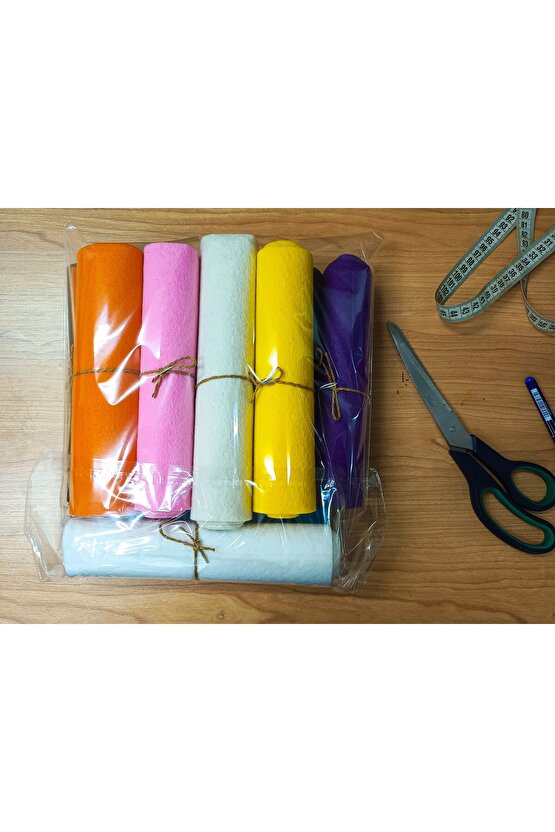 12 Adet 100 cm x 20 cm Hobi ve Etkinlik Keçesi 12 Farklı Renkte