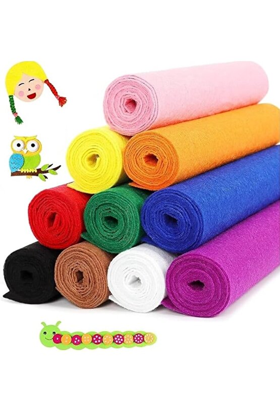 12 Adet 100 cm x 20 cm Hobi ve Etkinlik Keçesi 12 Farklı Renkte