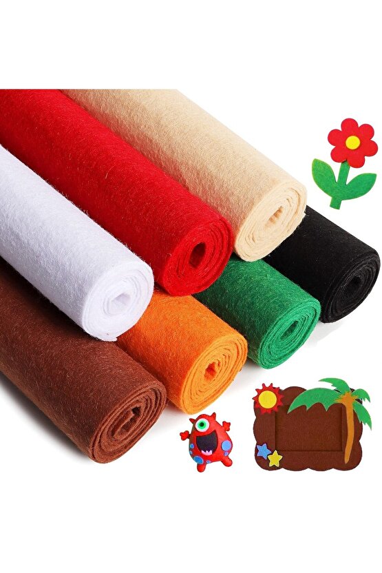 12 Adet 100 cm x 20 cm Hobi ve Etkinlik Keçesi 12 Farklı Renkte