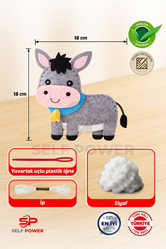 1 ADET KEÇE DİKİŞ EŞEK KEÇE DİKİŞ KİTİ İP İĞNE ELYAF DAHİL