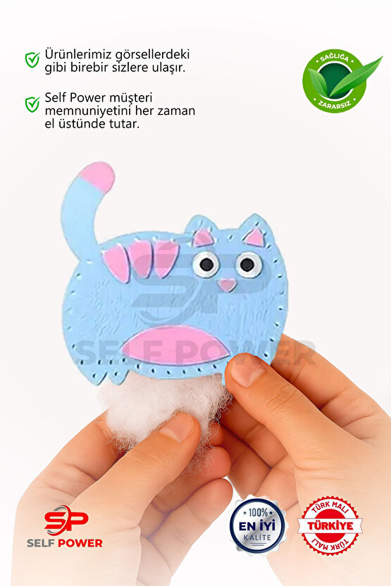 Çocuklar İçin Kendin Yap Keçe Dikiş El Sanatları 3 Yaş Ve Üzeri Çocuklar İçin KEDİ Eğitici Oyuncak
