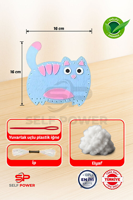 Çocuklar İçin Kendin Yap Keçe Dikiş El Sanatları 3 Yaş Ve Üzeri Çocuklar İçin KEDİ Eğitici Oyuncak