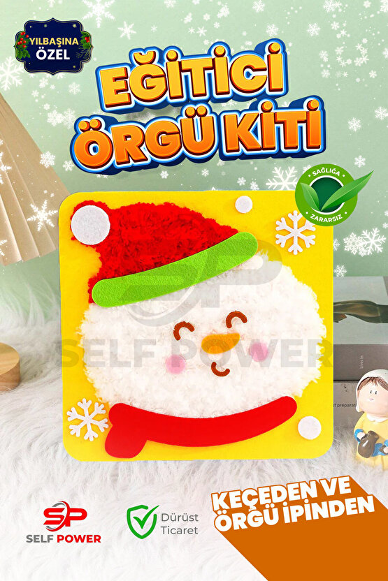 NOEL BABA KEÇE DİKİŞ KARTI İP İĞNE DAHİL
