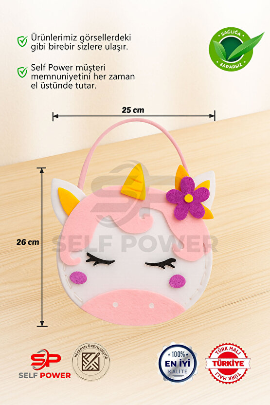 UNICORN FİĞÜRLÜ KEÇE ÇANTA DİKİŞ SETİ
