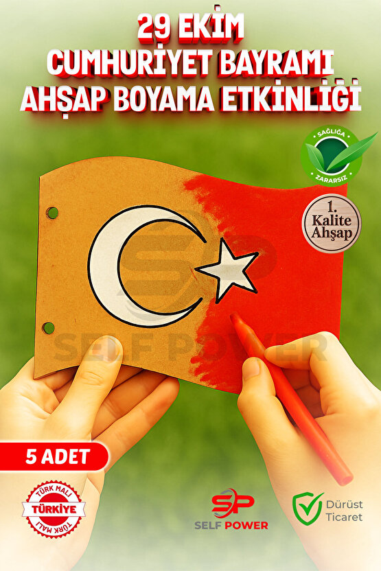 5 ADET 29 EKİM BOYAMA KARTI
