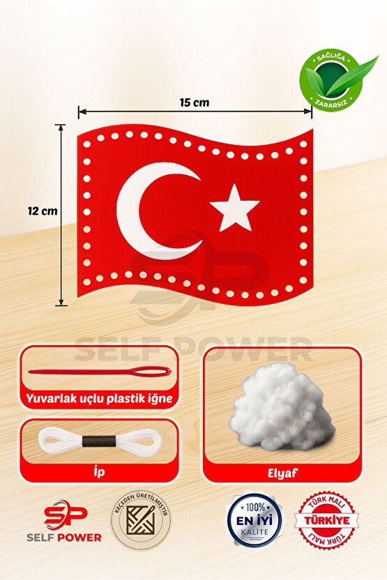 23 Nisan & 29 EKİM BAYRAK KEÇE DİKİŞ SETİ ELYAF VE PLASTİK İĞNE DAHİL ANAOKULU KREŞLER İÇİN