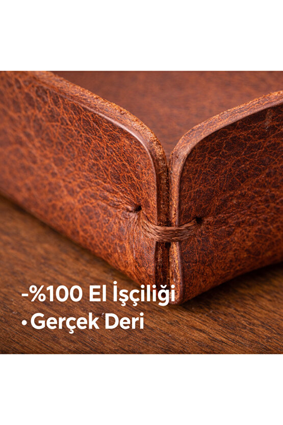 Kişiye Özel Hakiki Deri Bardak Altlığı Seti 4lü + Deri Kılıf, Lazer Kazıma İsim, Logo, Yazı Baskılı