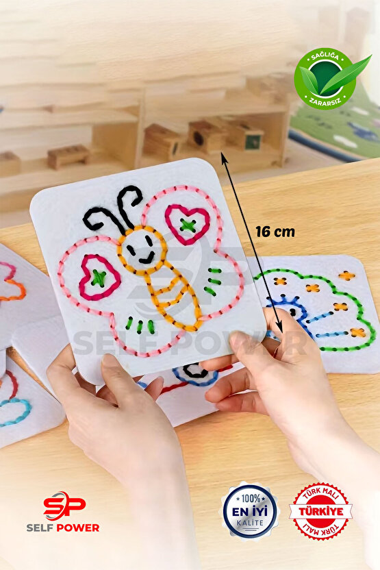 Keçeden 9 Adet El İşi Dikiş Kiti Desenli , Kolay ve Eğlenceli Hobi Eğitici &Öğretici