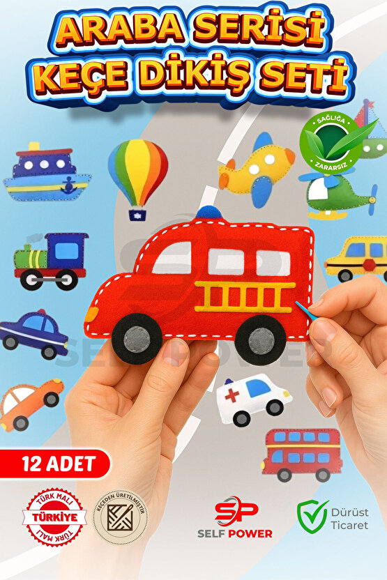 12 Adet Çocuklar İçin Kendin Yap Keçe Dikiş El Sanatları Seti 3 Yaş Ve Üzeri Çocuklar İçin