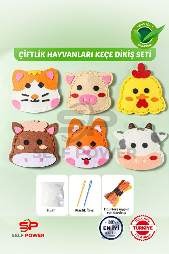 6 Adet Çocuklar İçin Kendin Yap Keçe Dikiş El Sanatları Seti 3 Yaş Ve Üzeri Çocuklar İçin