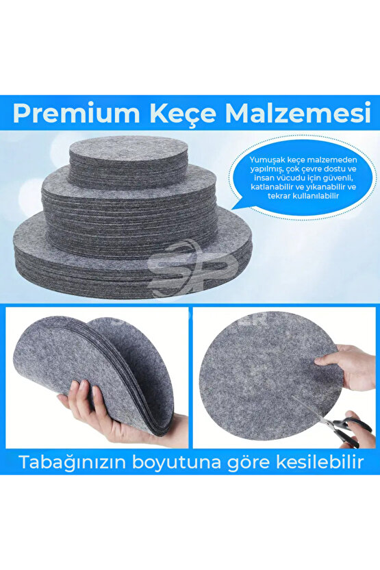 12 Parça Keçe Tabak Koruyucu Tabak Ayırıcılar Güvenli Yığın Porselen, Cam Eşyalar 3 BOY